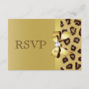 Bow, diamant et Empreinte de léopard imprimé RSVP