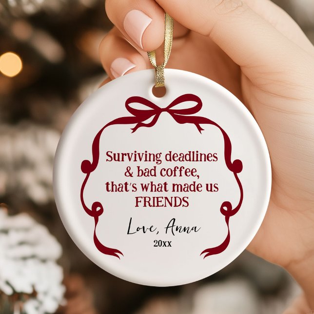 Bow Doodle Gifts to Coworker Christmas Ornament (Von Creator hochgeladen)