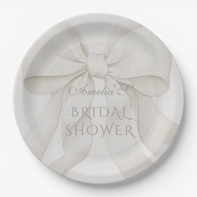 Bow Elegant Brautparty Decor Pappteller (Vorderseite)