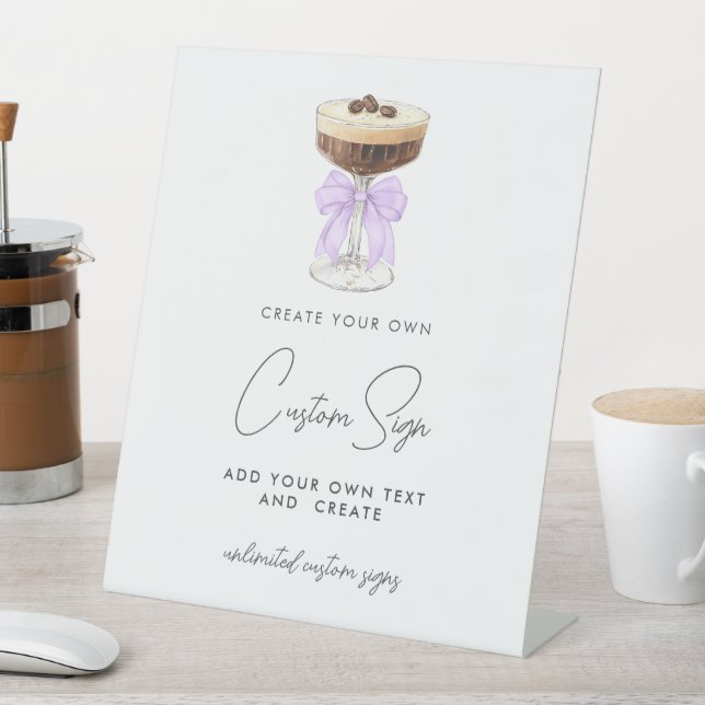 Bow Espresso Martini Custom Sockelschild (In Situ)