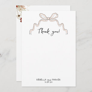 Bow et fleurs Mariage photo Merci Qr scan