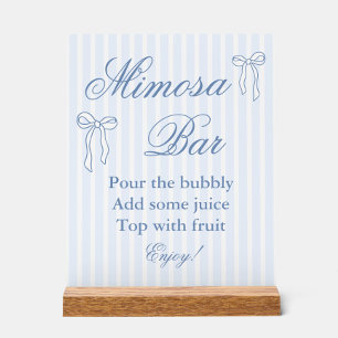 Bow etwas Blue Brautparty Mimosa Bar Acrylschild
