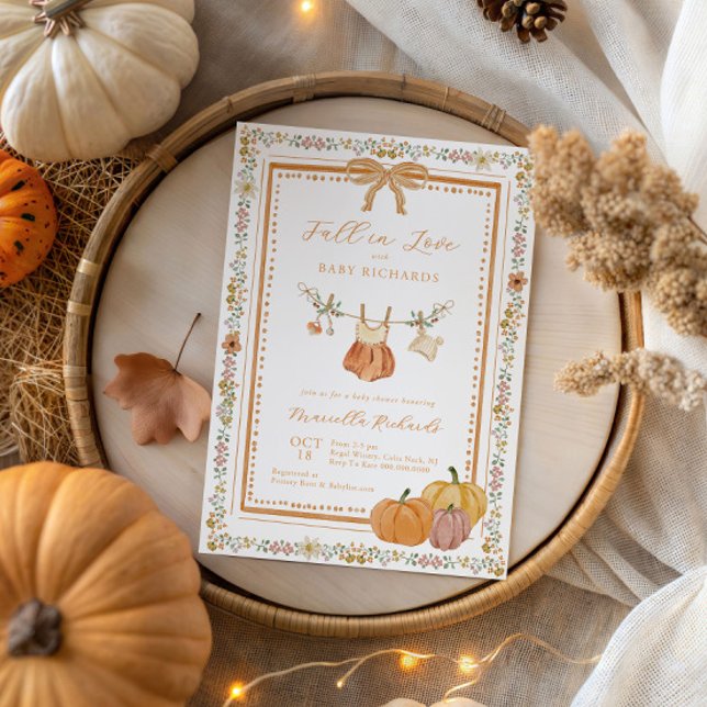 Bow Fall in Liebe Fall Baby Duschmädchen Einladung (Von Creator hochgeladen)