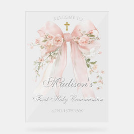 Bow First Holy Communion Acrylic Sign Acrylschild