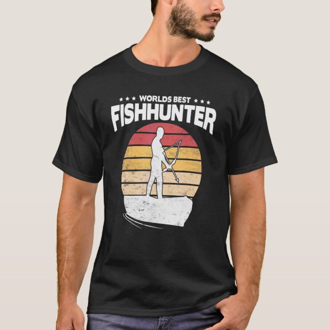 Bow Fishing Jäger US America Flag Bowfish A T-Shirt (Vorderseite)
