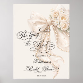 Bow Floral Bridal Shower Welcome Poster