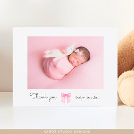 Bow Foto Script Girl Babydusche Vielen Dank Postkarte