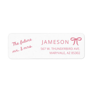 Bow Future Mr and Mrs Wedding Return Address Label