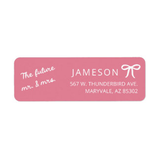 Bow Future Mr and Mrs Wedding Return Address Label