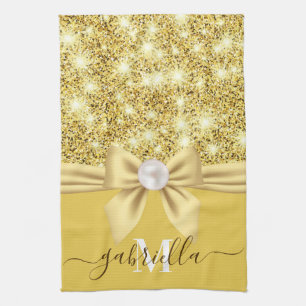 Bow Glitzer und Pearl Geschirrtuch