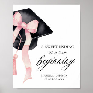 Bow Grad Party ein Süß, der zu einem neuen Anfang Poster