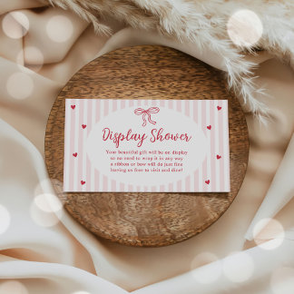 Bow Hearts Valentine Baby Shower Display Shower Begleitkarte