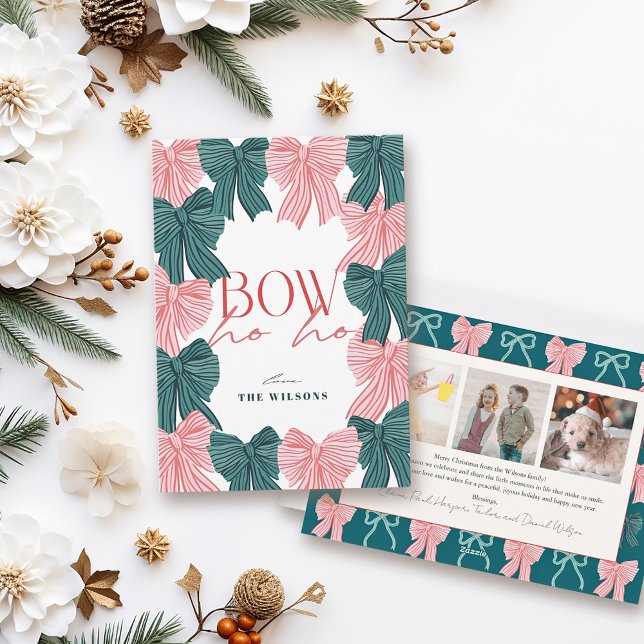 Bow Ho Ho Red & Green Bows 3 Foto Weihnachten (Von Creator hochgeladen)