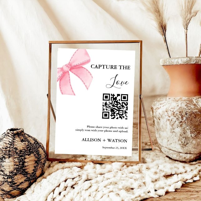 Bow Hochzeit Capture Liebe QR Code Hochzeit Foto Poster (Von Creator hochgeladen)