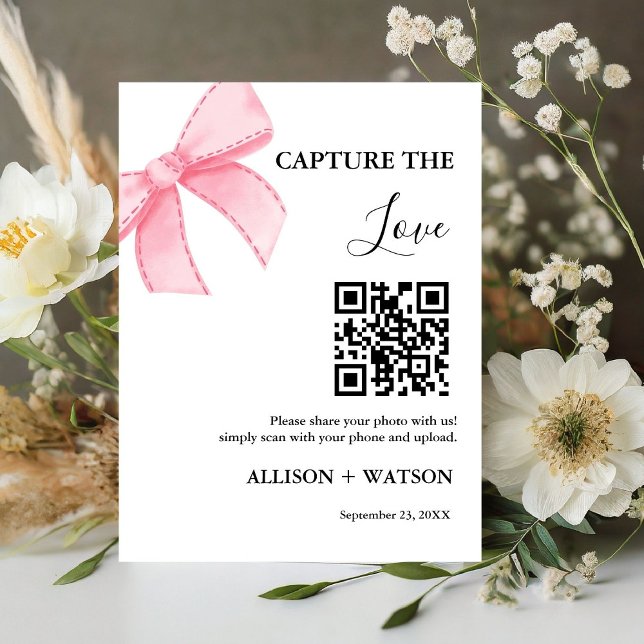 Bow Hochzeit Capture Liebe QR Code Hochzeit Foto Sockelschild (Von Creator hochgeladen)