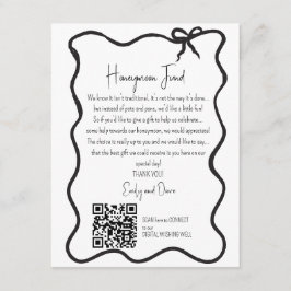 Bow Honeymoon Fond Anfrage Hochzeit QR CODE Begleitkarte