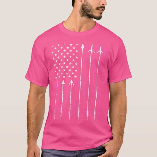 Bow Hunter US American Arrow Flag Bogenjagd T-Shirt (Vorderseite)