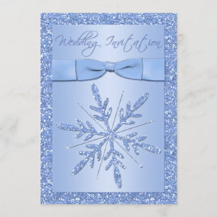 BOW Ice Blue Snowflakes Hochzeit Einladung