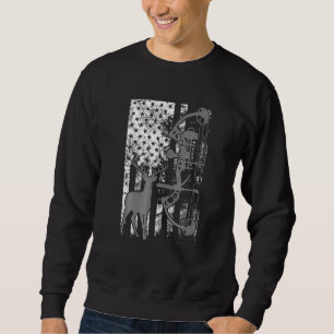 Bow Jagd Hirsche Flag Niedlich I Liebe Bogenjagd Sweatshirt