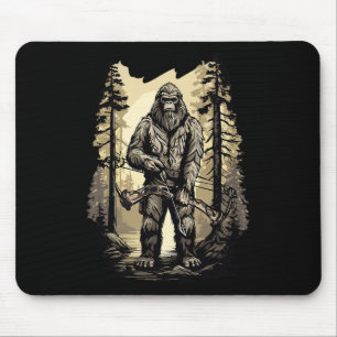Bow Junting Bigfoot Funny Hunting Gift Mousepad