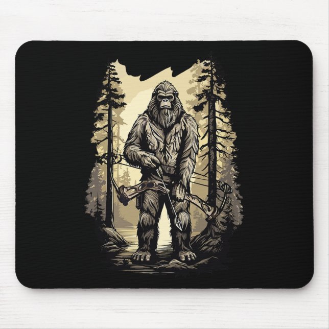 Bow Junting Bigfoot Funny Hunting Gift Mousepad (Vorne)