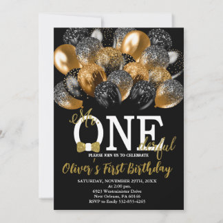 Bow Krawatte, Balloons 1st Bday, Mr Onederful Birt Einladung