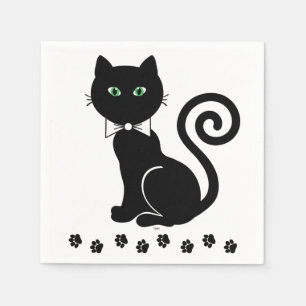 Bow Krawatte Cat Napkins Serviette