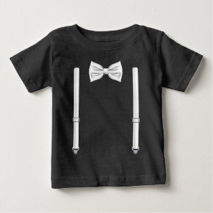 Bow-Krawatte mit Suspendern - Bowtie für Hochzeit Baby T-shirt