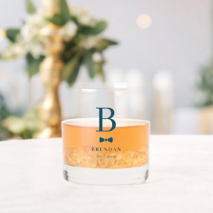 Bow Krawatte Monogram Trauzeugen Trauzeuge Hochzei Whiskyglas