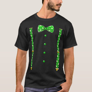 Bow Krawatte St Patrick Day Kleeblatt Kostüme Gesc T-Shirt