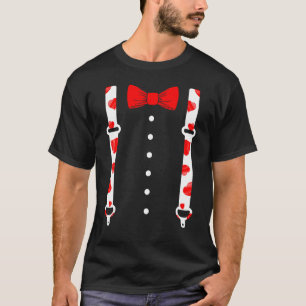 Bow Krawatte & Suspenders Niedlich Valentines Mens T-Shirt