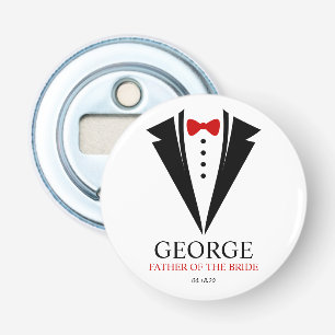 Bow Krawatte Tuxedo "Vater der Braut" Personalisie Flaschenöffner