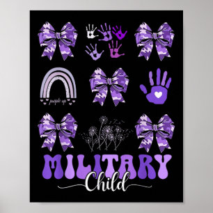 Bow Lila Camouflage Kids Bo Poster