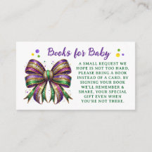 Bow Mardi Gras Bücher für Baby-Anfrage