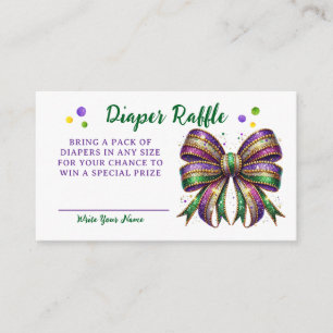 Bow Mardi Gras Windel-Raffle-Anfrage Begleitkarte