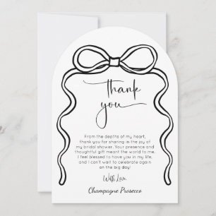 Bow Modern Script Brautparty Danke Karte