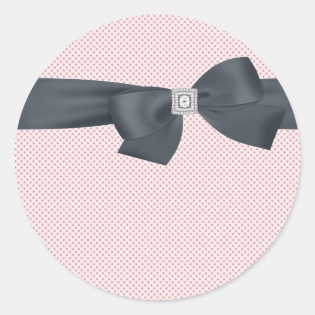 Bow noir rose Diamond Élégant Étiquette (Devant)
