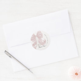 Bow Pearl Girl Baby Shower  Runder Aufkleber
