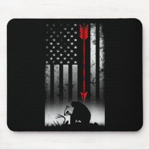 Bow Reh Jagd amerikanische Flagge Geschenk für Bow Mousepad
