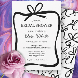 Bow Ribbon Frame Elegantes Brautparty CUSTOM Einladung