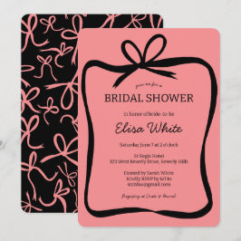 Bow Ribbon Frame Elegantes Brautparty CUSTOM Einladung