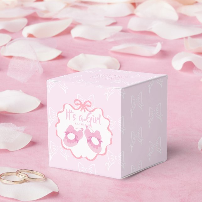 Bow Ribbon its a Girl Geschenkschachtel (Hochzeit)