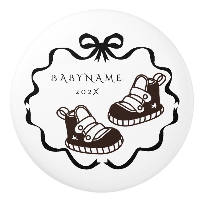Bow Ribbon Kinderzimmer Baby Boy Keramikknauf (Vorderseite)