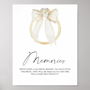 Bow & Ring Erinnerungen mit der Braut Poster