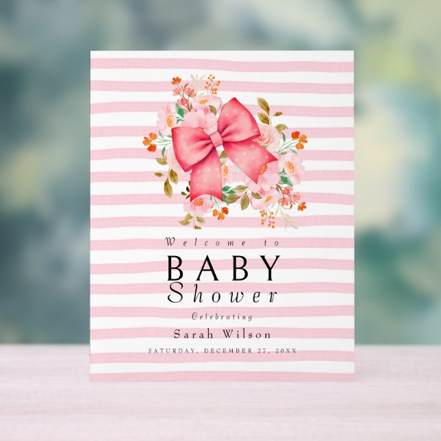 Bow rose baby shower d'aquarelle florale (Neutre)