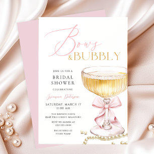 Bow rose Brunch & Bubbly Invitation de douche nupt