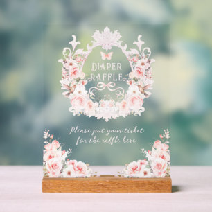 Bow rose Floral Crest bébé fille Douche couche