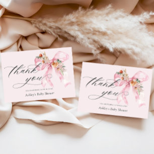 Bow rose floral Élégant Merci de Baby shower