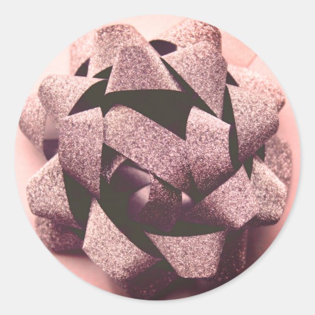 Bow-Rose-Gold-Party Runder Aufkleber (Vorderseite)
