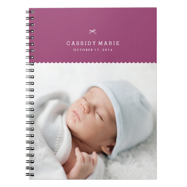 Bow & Scallops Journal - Plum Notizblock (Vorderseite)